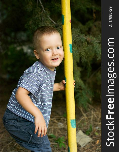 A little boy on playground