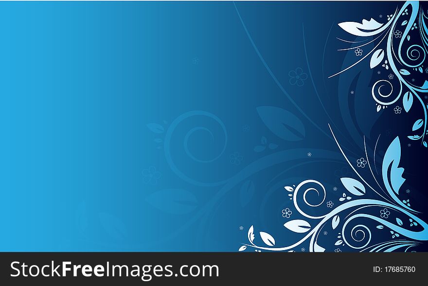 Blue floral background with place for your text