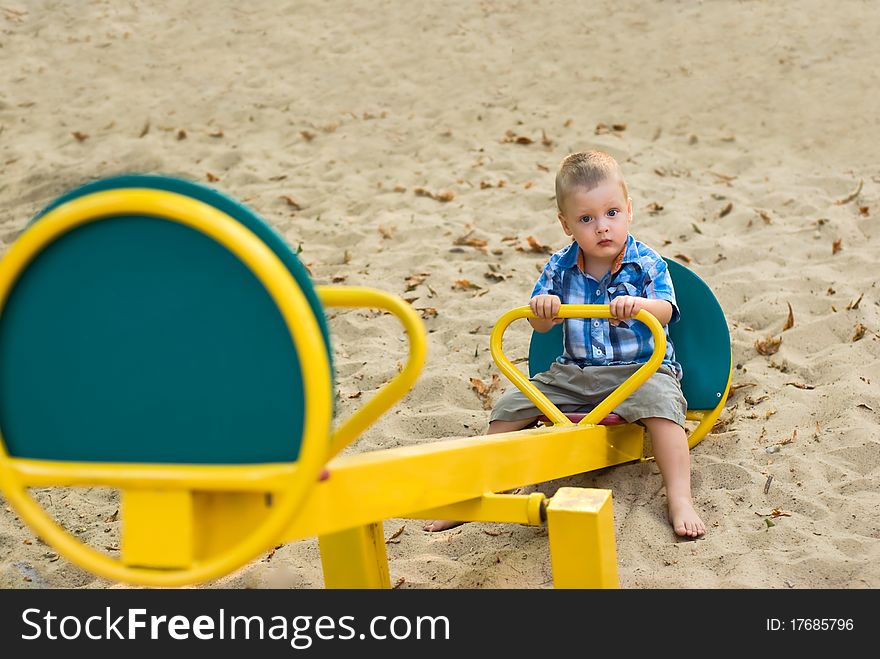 A little boy on playground