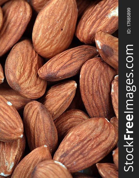 Background made of ripe almonds. Background made of ripe almonds.