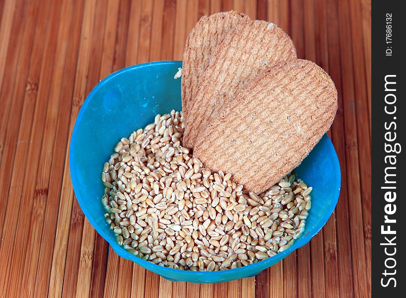 Macro shot of whole wheat biscuits.