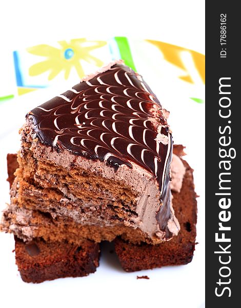 Beautiful shot of black forest cake slice. Beautiful shot of black forest cake slice.