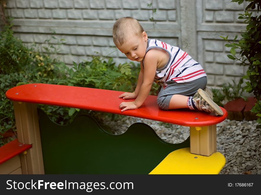 A little boy on playground