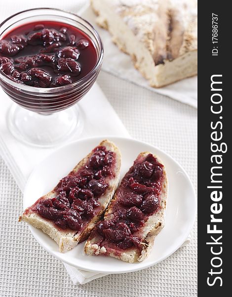 Cherry Jam On Toast