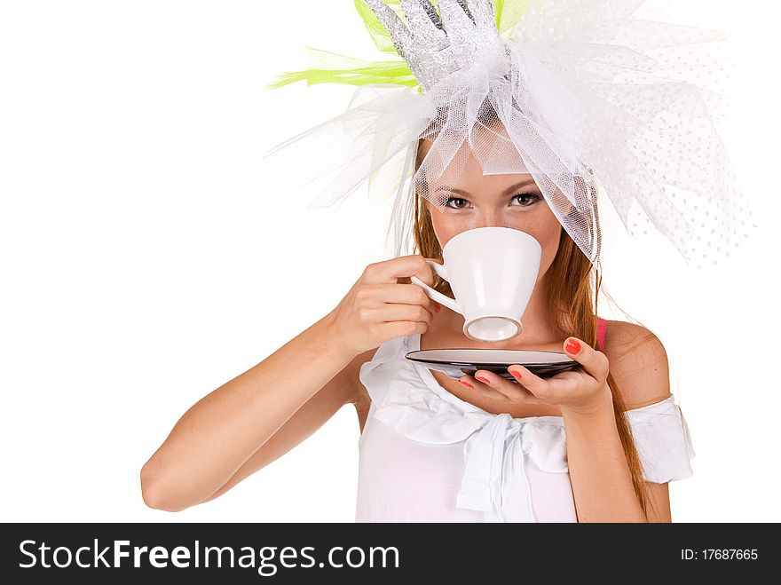 Young Woman With A Cup Of Coffe