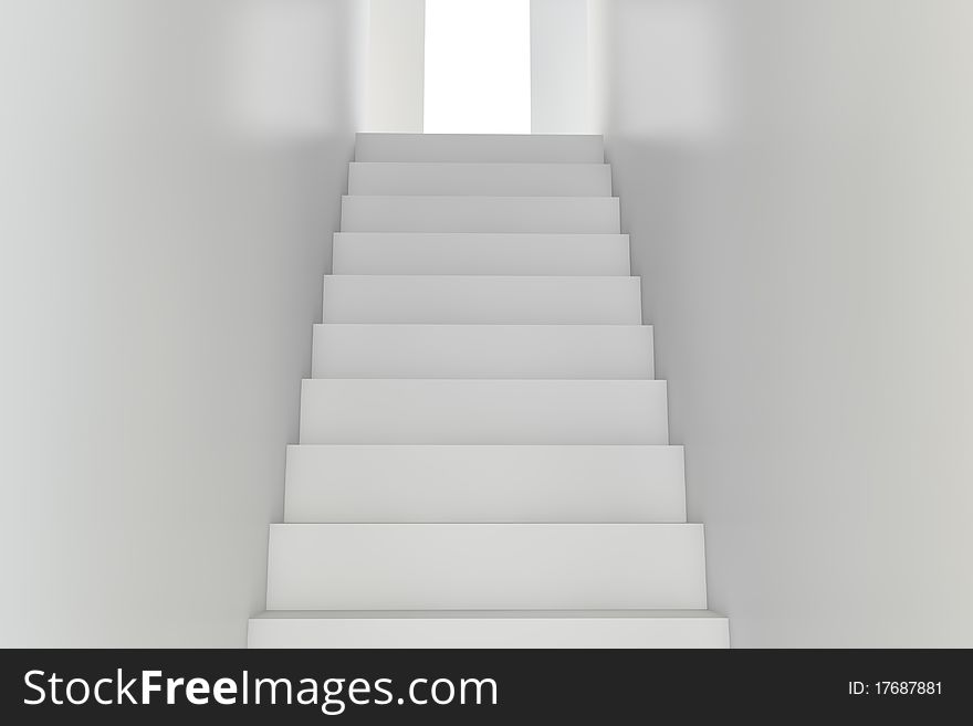 Stairway to the light in 3d