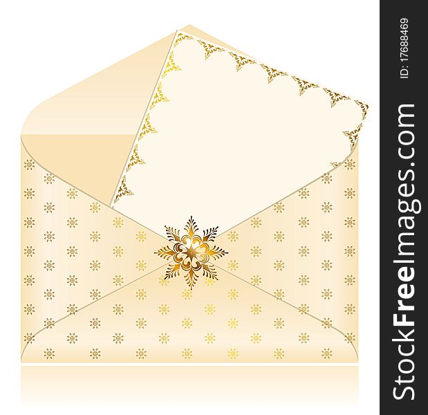 Christmas celebratory envelope beautiful illustration for a design