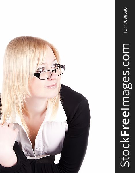 Young attractive woman wearing glasses. Young attractive woman wearing glasses
