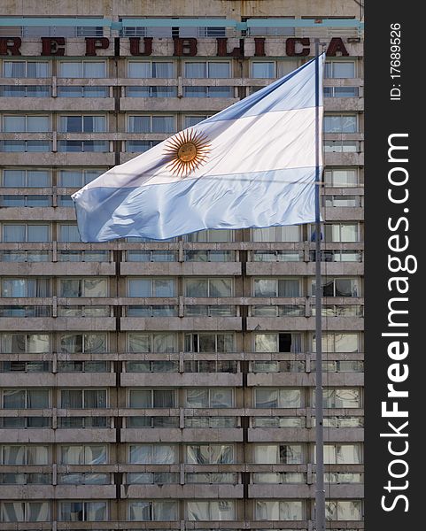 Republica Argentina Flag in Buenos Aires. Republica Argentina Flag in Buenos Aires