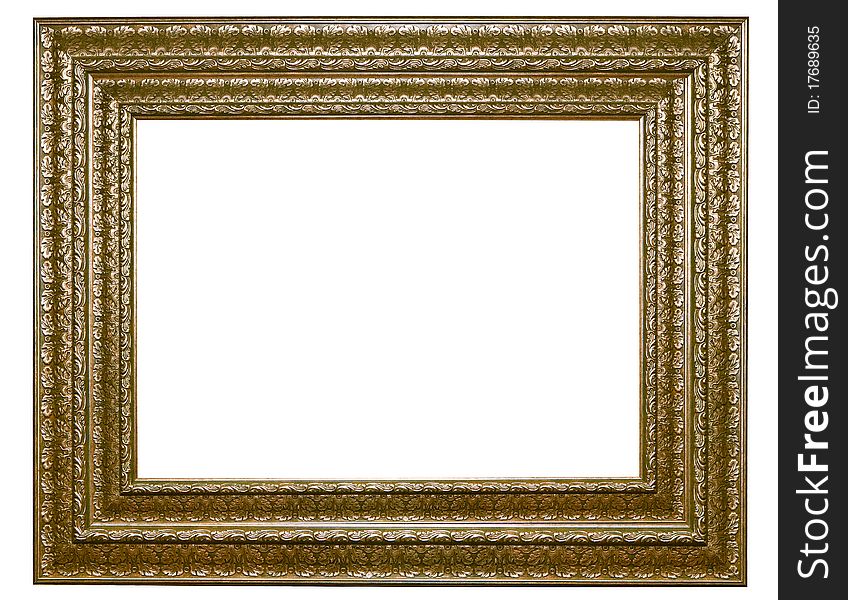 XXL-Isolated wooden Photo Frame on white