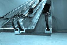 Blue Escalator Royalty Free Stock Photo Blue Escalator Royalty Free Stock Photo