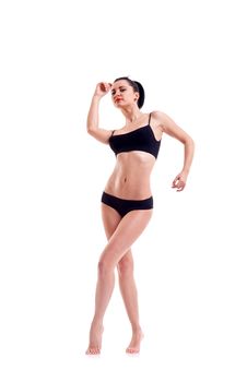 Bikini Model Stanting On White  Background Stock Images