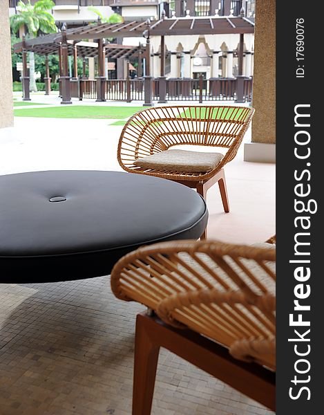 A relaxation corner in hotel,with comfortable chair. A relaxation corner in hotel,with comfortable chair.