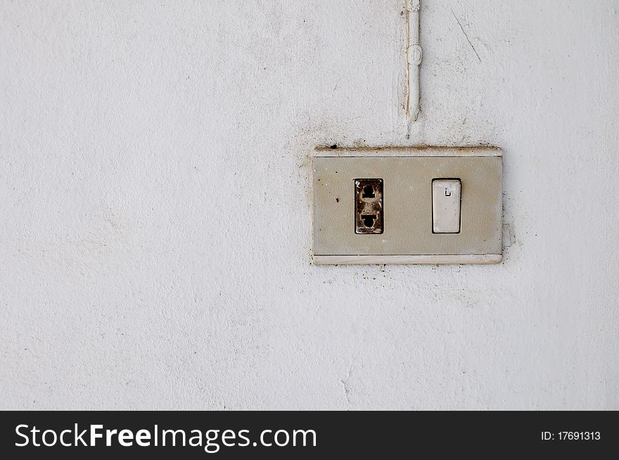 Electrical outlet on a white background