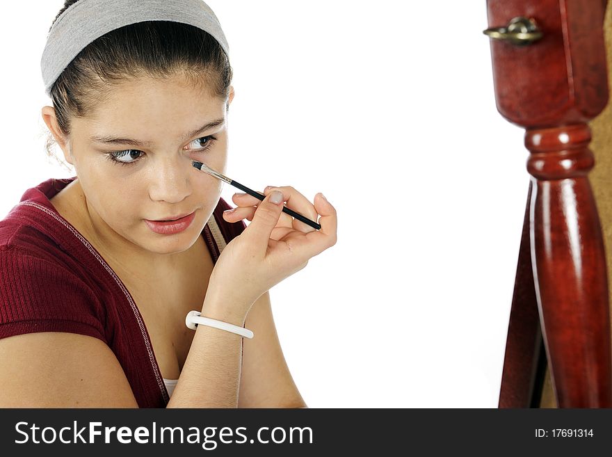 Young Teen Learing Makeup