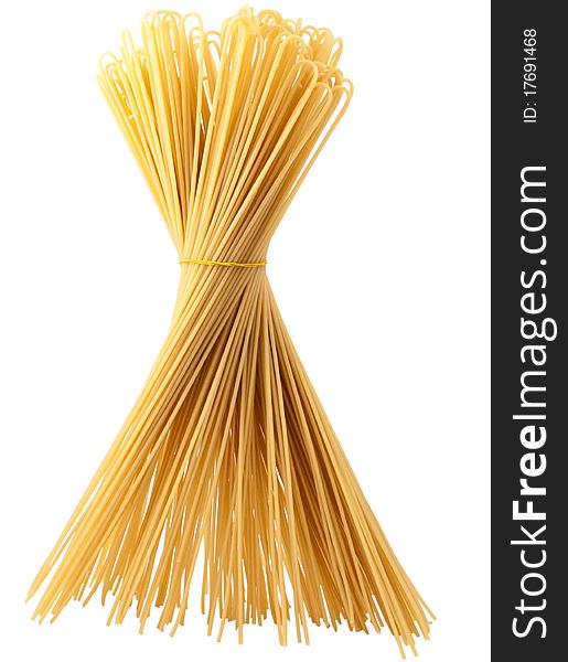 Spaghetti on a white background