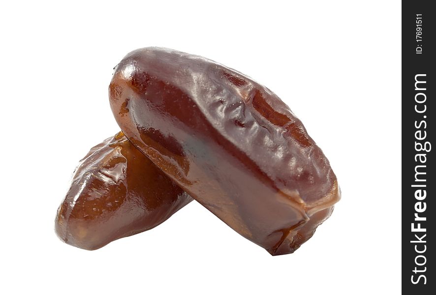 Fruit dates on a white background