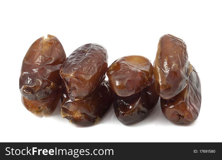 Fruit dates on a white background