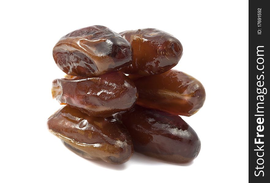 Fruit dates on a white background