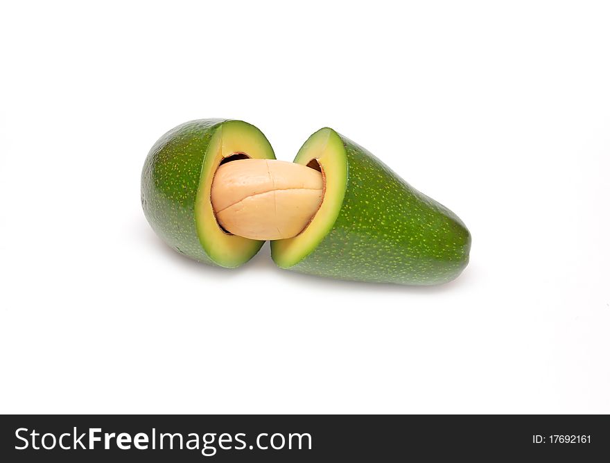 Green fresh cut avocado fruit