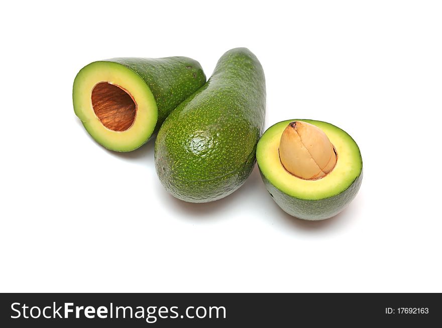 Green fresh cut avocado fruit