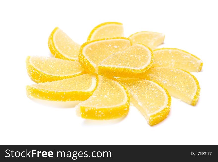 Sweet sugar segments of lemon. Sweet sugar segments of lemon