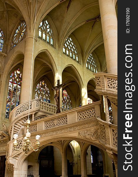 Interior of Saint Etienne church in Paris