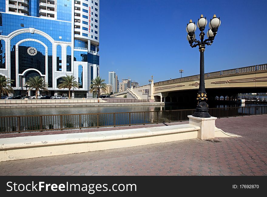 Urban landscape. Modern Sharjah. UAE.