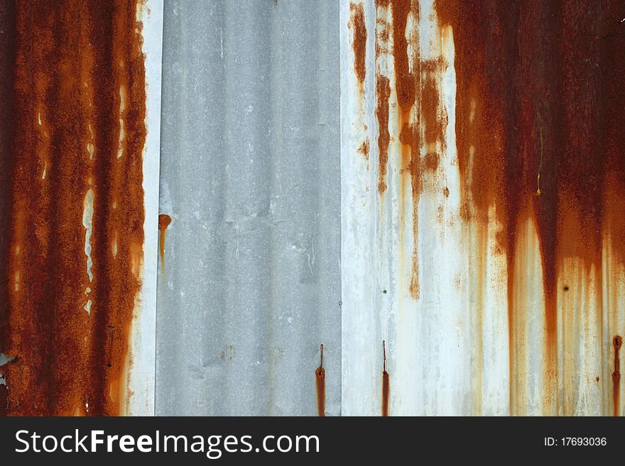 A rusty corrugated iron metal texture