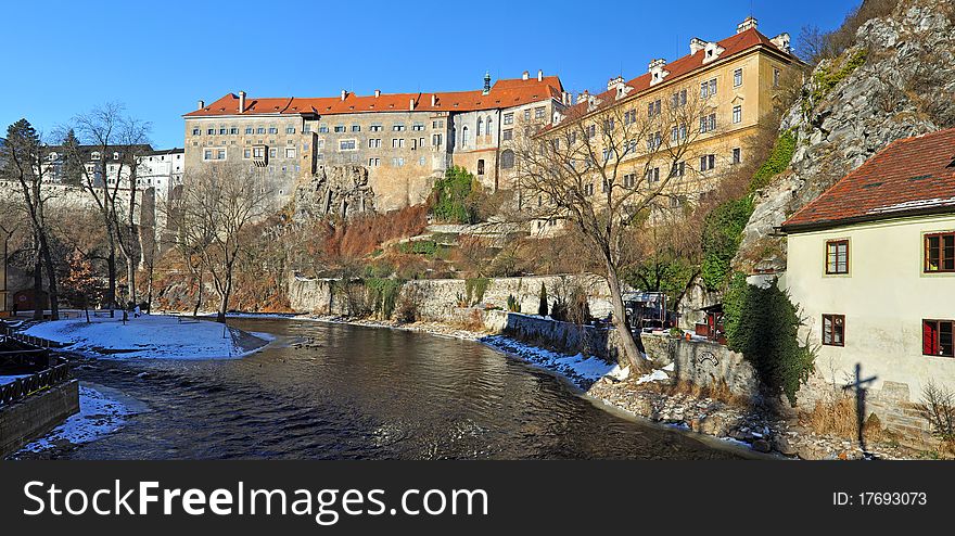 Panorama of Cesky Krumlov, city proteceted by UNESCO.