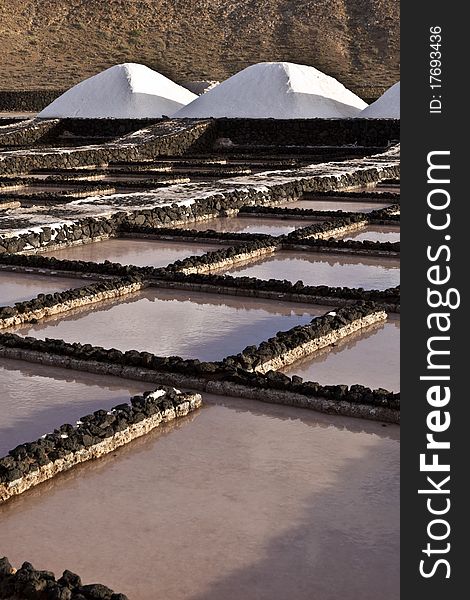 Salt refinery, Saline from Janubio, Lanzarote, Spain