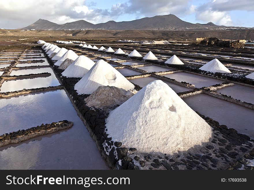 Salt refinery, Saline from Janubio, Lanzarote, Spain