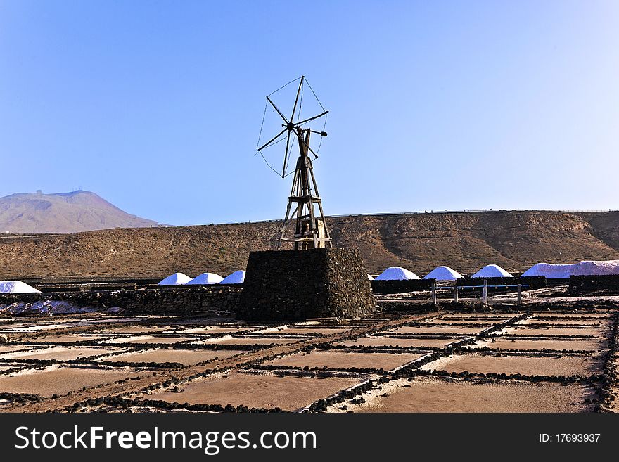 Salt refinery, Saline from Janubio, Lanzarote, Spain