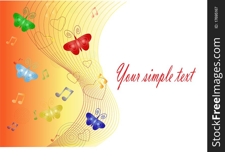 Colorful butterflies on yellow background. Colorful butterflies on yellow background
