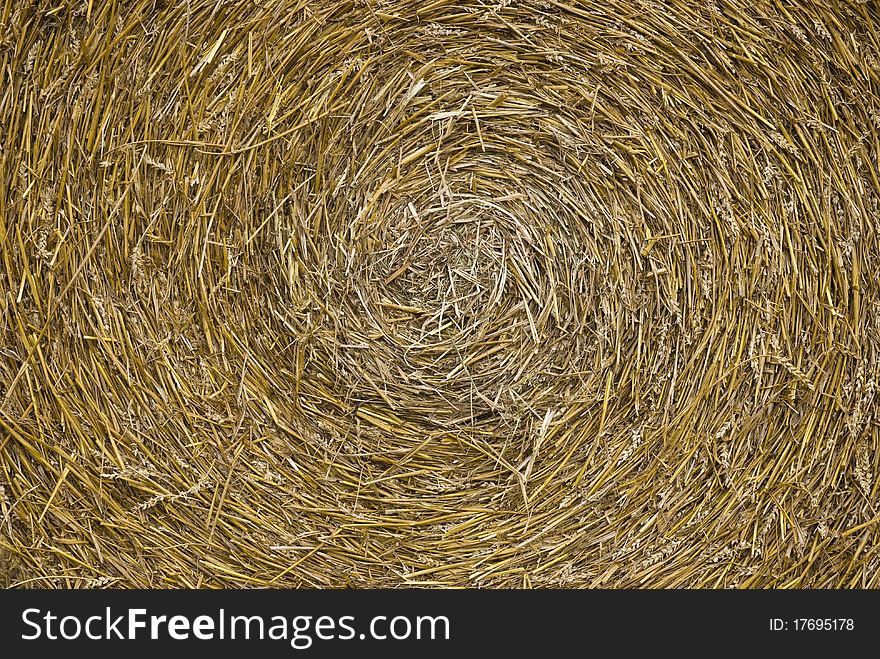 Close-up of a bale of straw. Close-up of a bale of straw