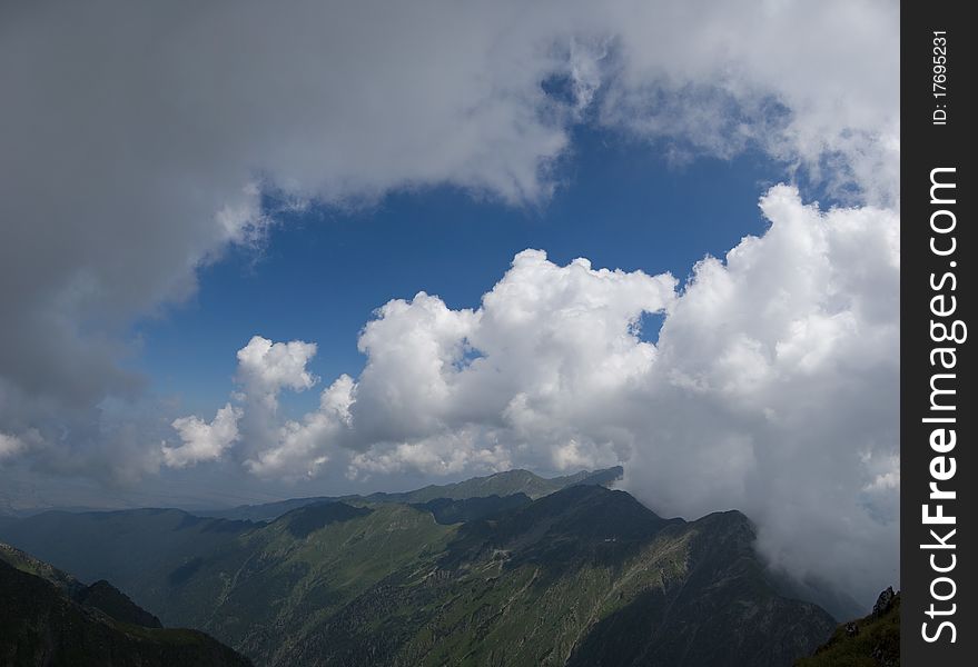 Carpathian Mountains view from Negoiu peak. Carpathian Mountains view from Negoiu peak.