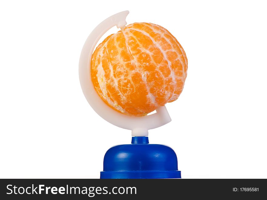 Globe from peeled tangerine