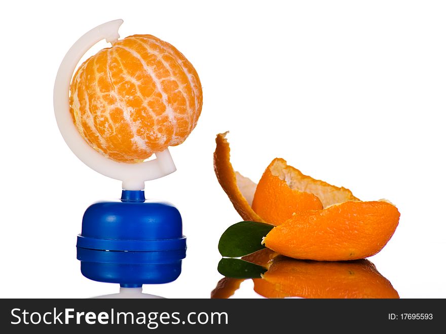 Globe From Peeled Tangerine And Peel