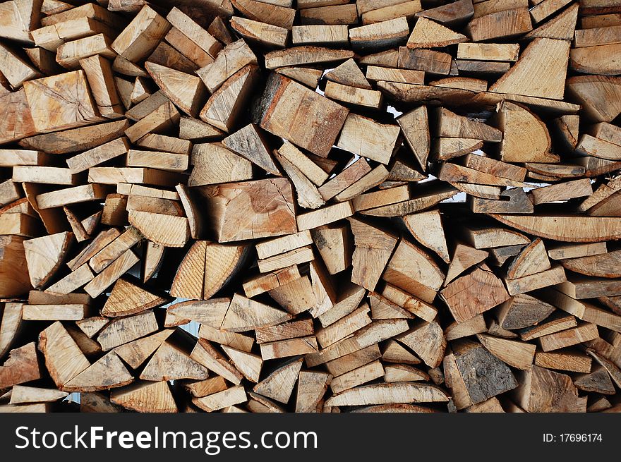 Pile of chopped fire-wood. Pile of chopped fire-wood