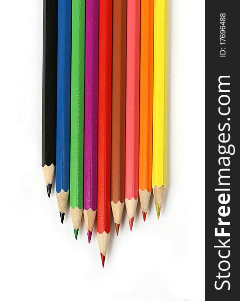 A beautiful composition of color pencils. A beautiful composition of color pencils