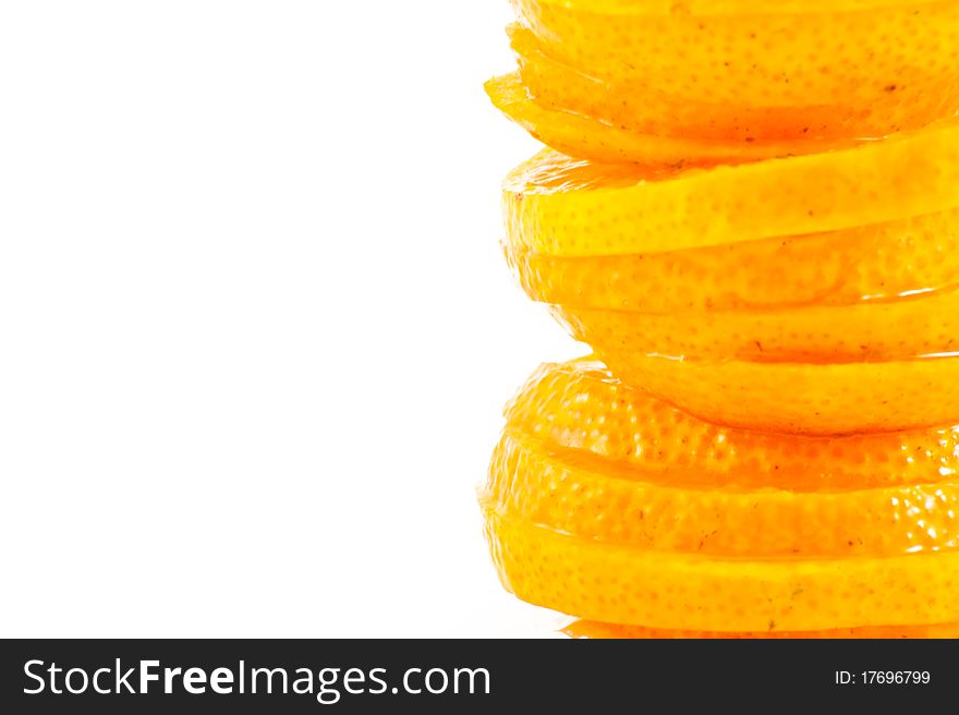 Oranges sliced isolated in white background