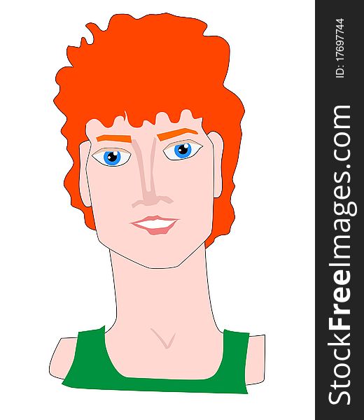 Colored illustration of red-haired guy