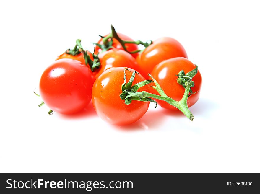 Cherry Tomatoes Isolated On White