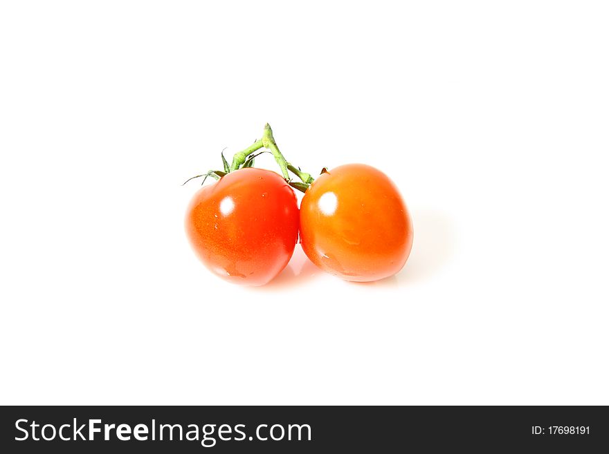 Cherry tomatoes isolated on white