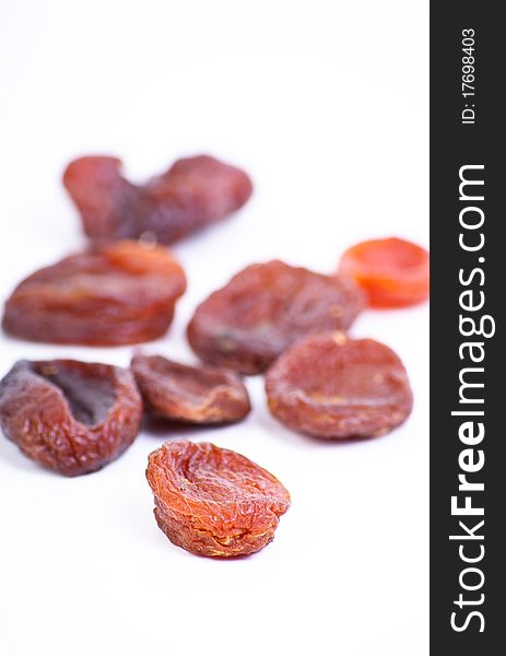 Dried apricot isolated on a white background