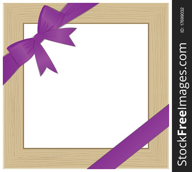 Framework for photo with violet bow. Vector illustration. Framework for photo with violet bow. Vector illustration