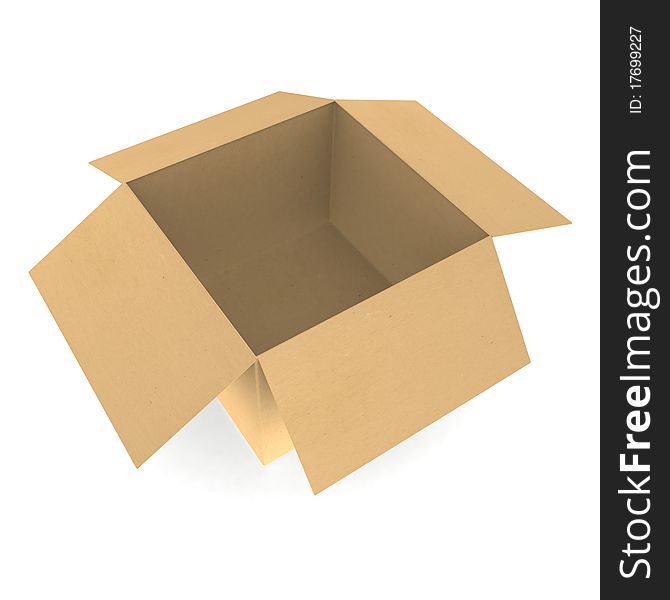 Corrugated Box on white background