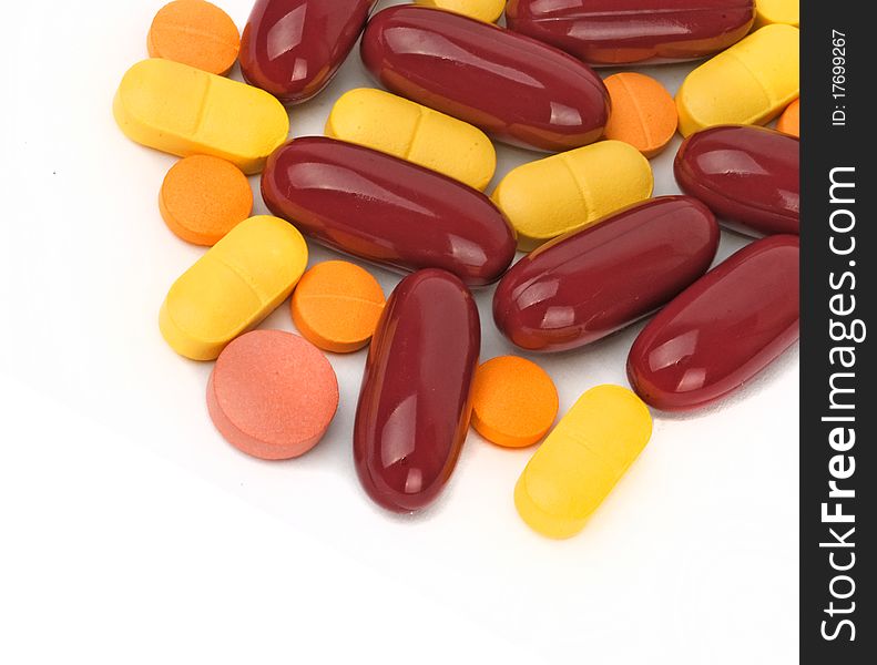 Close up of colorful pills. Close up of colorful pills