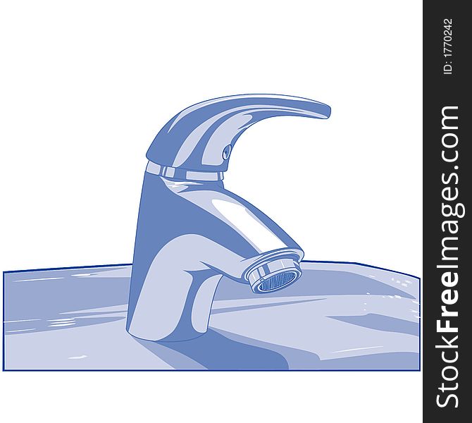 Faucet (Single-hole basin mixer) - Detailed vector illustration. Faucet (Single-hole basin mixer) - Detailed vector illustration.