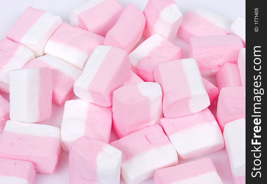 White and pink ssweet candies. White and pink ssweet candies